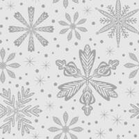 a seamless pattern with snowflakes on a gray background vector