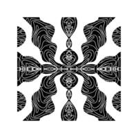 a black and white pattern with a flower vector