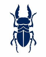 illustration graphics of tribal art design horned beetle vector