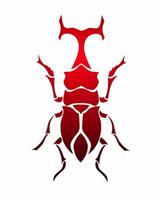 A red beetle with a long tail on a white background vector