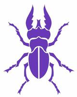 illustration graphics of tribal art design horned beetle vector