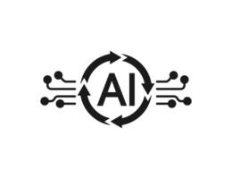 Ai, artificial intelligence icon. vector