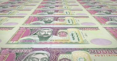 Banknotes of twenty thousand mongolian tugrik of Mongolia, cash money, loop video