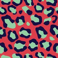 Seamless red and turquoise Leopard vintage seamless Pattern Style vector