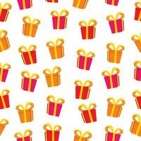 seamless pattern with gift boxes on the white background vector