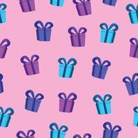 Seamless pattern background of colorful gift boxes with ribbon and bow. illustration vector