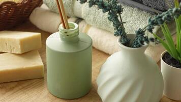 Minimalist Spa Arrangement With Reed Diffuser and Natural Soaps video