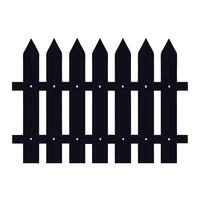 A black fence with four posts on it vector