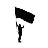 Man holding a flag illustration vector