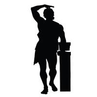 A silhouette of a man holding a large object vector