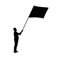 Man holding a flag vector