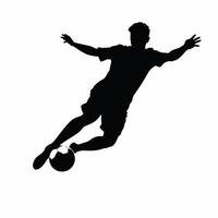 A silhouette of a man kicking a soccer ball vector