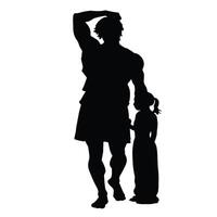 A silhouette of a man and a child vector
