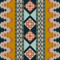 Carpet Tribal Geometry Ikat For Folk Textile And Abstract Background. vector