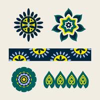 Ethnic Petal And Leaf Graphic Drawing For Abstract Background. vector