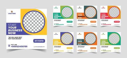 This is web banner Digital business marketing social media post and web banner for ads, Digital business marketing social media post template with place for the photo. vector