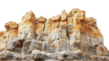 Rock formation with rugged texture and warm colors, showcasing natural geological layers and patterns. This striking structure highlights beauty of natures artistry png