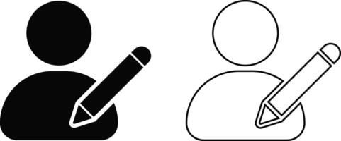 edit profile icon set. edit user sign. simple transparent graphic element. Communication and social media icons vector