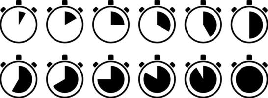 stopwatch icon set. Time speed icons. Timer, clock, and stopwatch symbol vector