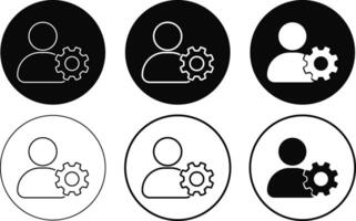 profile settings icon set. profile photo symbol. person sign. user symbol vector