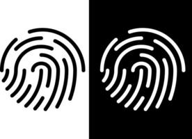Fingerprint icon set. Security Symbols. mobile dark mode. Finger identity technology concept vector