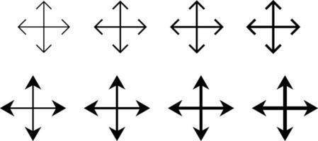 enlarge Icon Set. Expand size sign with arrow symbol. arrow symbol vector