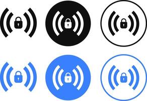 Security wifi internet and Private wifi internet icon set. Digital Security sign. Private network vector