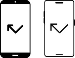 Set of Missed phone call on mobile icon. missed call sign. Modern concept for web banners vector