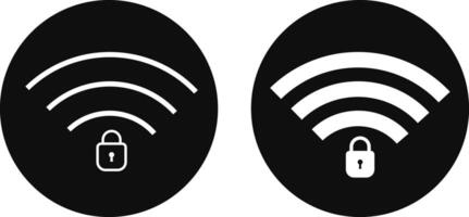 Security wifi internet and Private wifi internet icon set. Digital Security sign. Private network vector