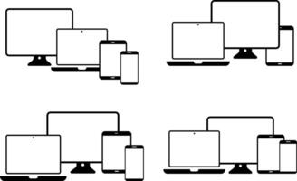 digital devices icon and responsive web design icon set. Responsive digital devices icon. Electronic device sign. vector