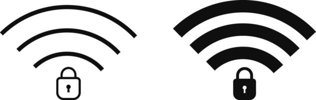 Set of Security wifi internet and Private wifi internet icon. Secure Access icon. Wifi security sign vector