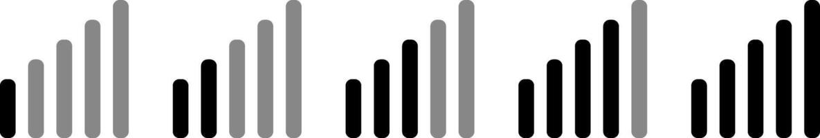 Signal Strength icon set. Connection sign. Mobile phone bar icons. Signal strength Icon. Wireless Symbol vector