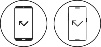 Missed phone call on mobile icon set. Miss call sign symbol. Set of signs for support vector