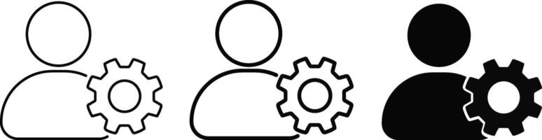 profile settings icon set. profile photo symbol. person sign. user symbol vector