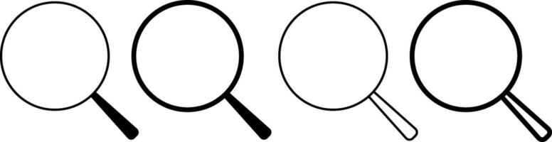 loupe icon set. search icon. magnifying glass vector