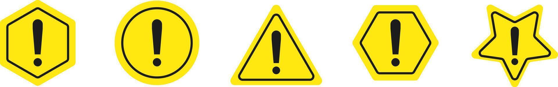 Set of Warning sign icon. Danger triangle icon symbol. Attention caution sign vector