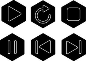 Set of Play, replay, stop, pause, previous, next icon. Previous sign symbol. collection of multimedia icons. next icon sign vector