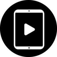 Tablet with play button icon. Play symbol for your web site design. Watching player. button player icon sign vector