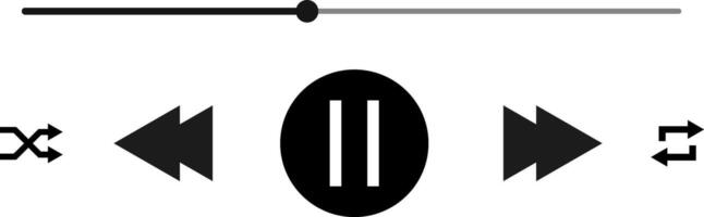 Set of Music player interface element icon. Play or pause button. Music play bar icon. Audio player for songs or podcast playlist vector