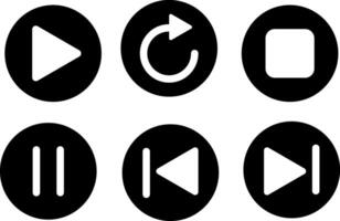 Set of Player button icon. Sound waves for voice message. media player buttons. design media player buttons collection vector