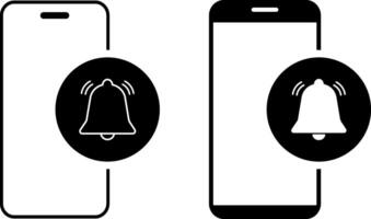 Set of Notification bell with phone icon. sound alert icon set. alert notifications. bell with badge. vector