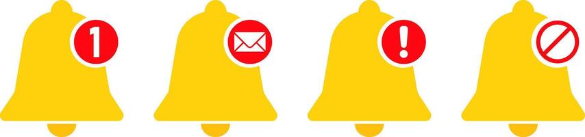 Set of notification ringing bell and notification number sign icon. Symbol of warning notice. number sign with bell icon sign. Notification alert. vector