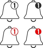 Set of Notification bell icon. Alarm clock and smartphone. New notice sign symbol. sound alert sign vector