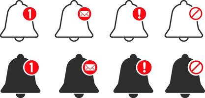 notification ringing bell and notification number sign icon set. notification bell sign. number sign with bell icon. Symbol of number sign.. vector