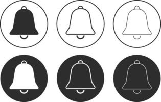 Set of notification bell icon. Incoming inbox message. Alarm clock and smartphone application alert. New message symbol vector