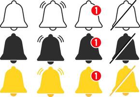 notification ringing bell and notification number sign icon set. notification bell sign. number sign with bell icon. Symbol of number sign.. vector