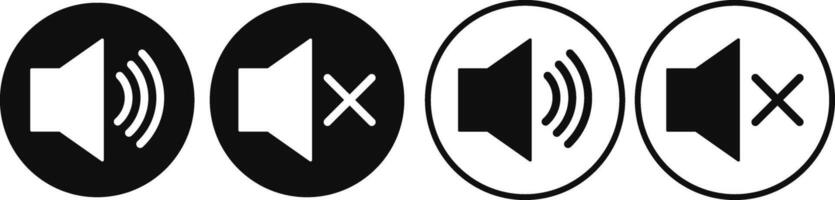 Set of no sound, No speaker icon. Sound Icons. speaker mute icon sign. Volume Off symbol. Silent mode icons vector