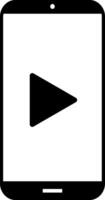 mobile phone screen with play button icon . play button. application icons. play button electronic technology device vector