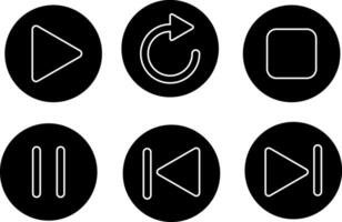 Set of Play, replay, stop, pause, previous, next icon. Previous sign symbol. collection of multimedia icons. next icon sign vector
