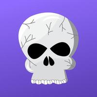 A skull with a black face and white teeth vector